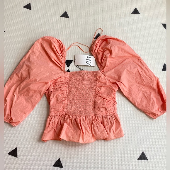 NWT Zara Voluminous Top with Ruffle Trim size S - Picture 10 of 10